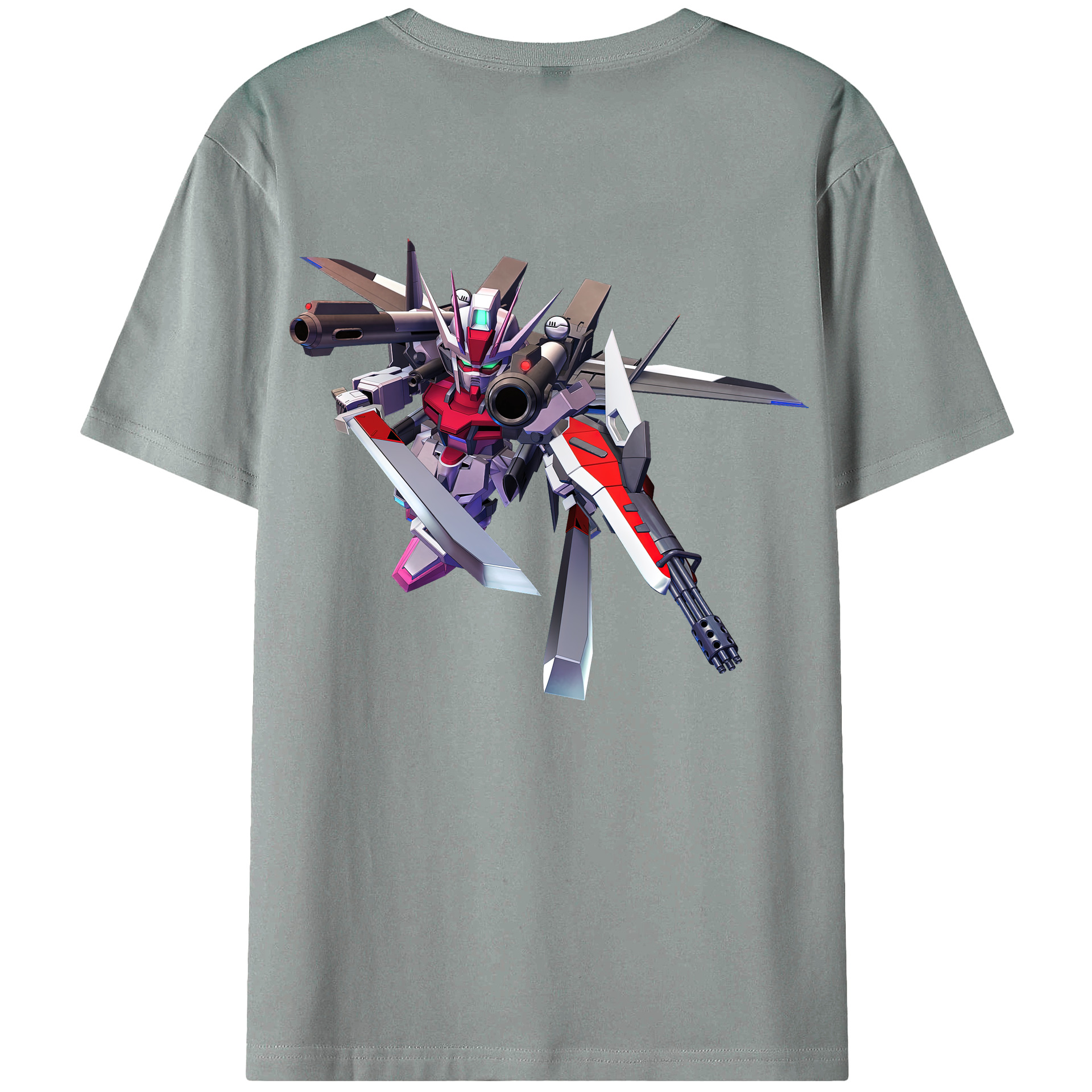 （画像用） 機動戦士ガンダム Mobile Suit Gundam 綿100％ メンズ半袖Tシャツ（バックプリント） 通気性